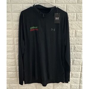 UNDER ARMOUR MENS SHIRT  XL‎ 1/2 ZIP LONG SLEEVE LOOSE FIT BLACK PICKED CHERRIES